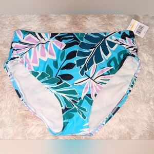 NWT,Urban Sea,Pink/Blue Oasis,Shirred,High Waisted Swim Bottoms-Women's M Or XL